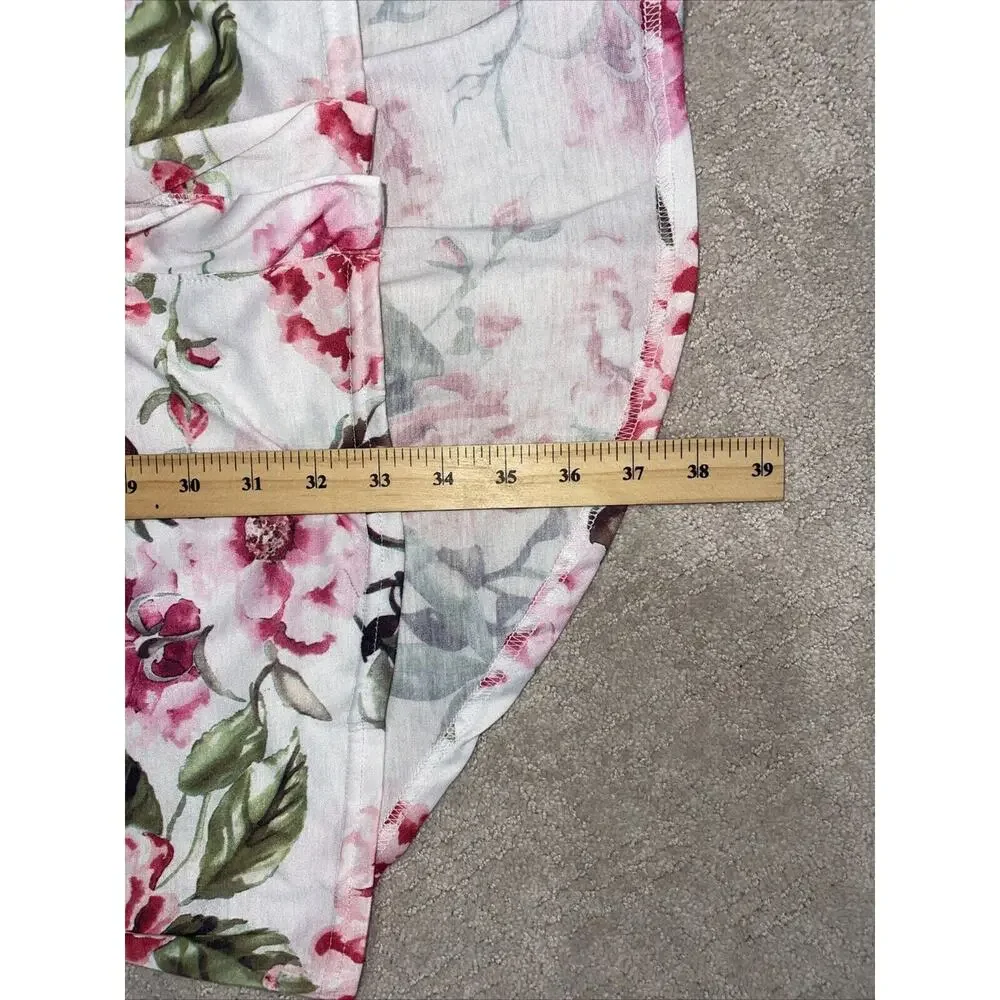 Show Me Your Mumu Short Sleeve Robe Kimono Pink Floral Wrap Coverup One Size - Picture 9 of 9